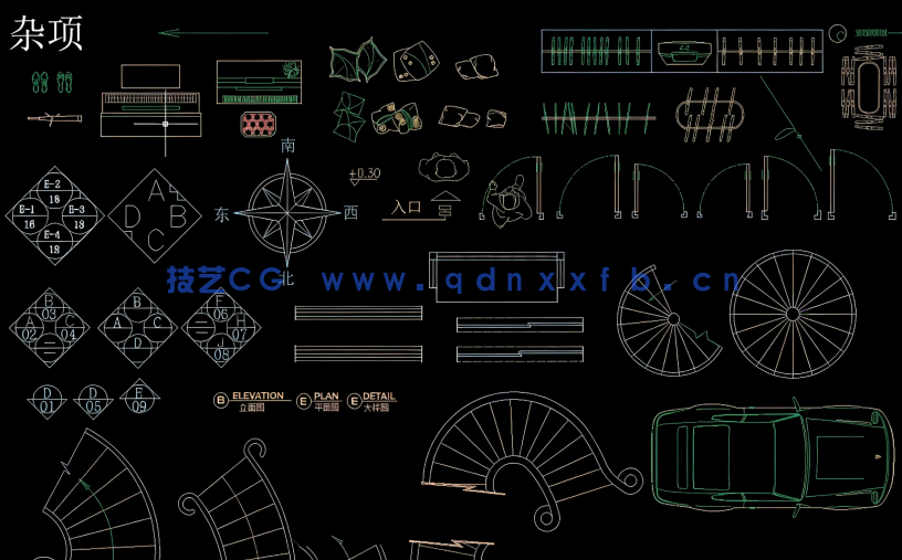 色彩搭配精美家装设计综合家具图库CAD图库(图4)