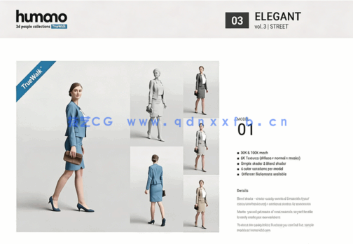 20个三维人物3D模型 Humano 3D people Vol.03 Casual(图3)