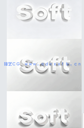 10组极简风格白色文字文本艺术特效PSD字模(图5)