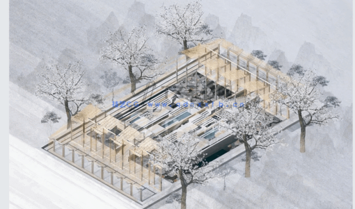  竞赛风拼贴风古风建筑景观鸟瞰剖面立面psd分层ps免扣效果图素材(图4)
