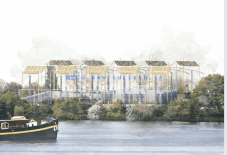  竞赛风拼贴风古风建筑景观鸟瞰剖面立面psd分层ps免扣效果图素材(图5)