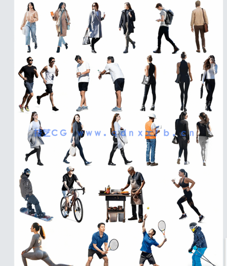 PSD免抠行走动态人物(图1)