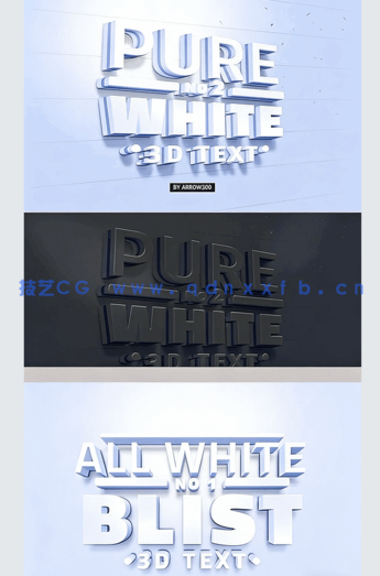 7组3D纯色三维文字文本艺术特效PSD字模(图3) 7组3D纯色三维文字文本艺术特效PSD字模(图3)