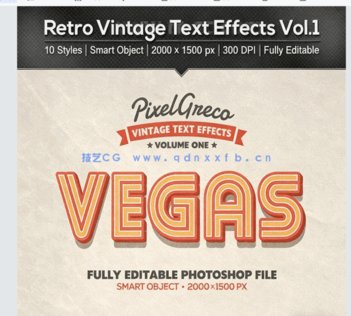 多彩繁体3D字体复古风格艺术特效PSD字模(图1)