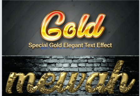 10种风格闪耀黄金质感艺术特效PSD字模(图1)