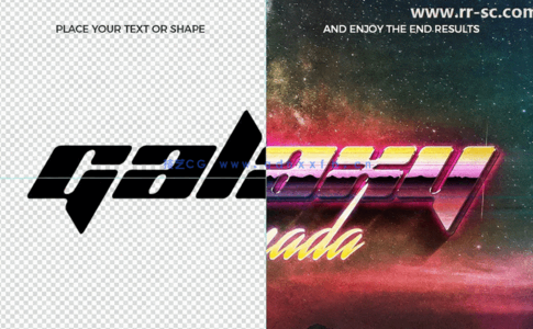 80年代华丽闪耀荧光艺术特效PSD字模(图2)