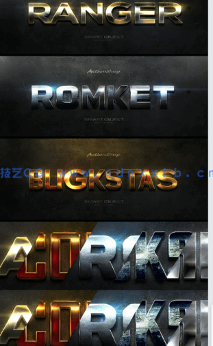 3D立体彩色金属质感艺术特效PSD字模第四季(图2) 3D立体彩色金属质感艺术特效PSD字模第四季(图2)