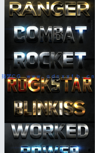 3D立体彩色金属质感艺术特效PSD字模第四季(图3) 3D立体彩色金属质感艺术特效PSD字模第四季(图3)