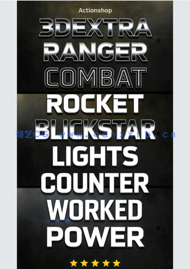 3D立体彩色金属质感艺术特效PSD字模第四季(图4) 3D立体彩色金属质感艺术特效PSD字模第四季(图4)