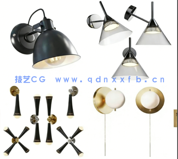 140个3DSKY壁灯台灯装饰灯模型(图4)