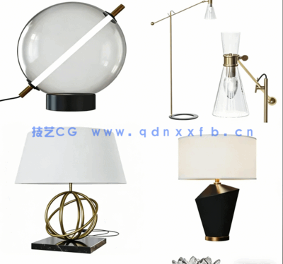 140个3DSKY壁灯台灯装饰灯模型(图2)