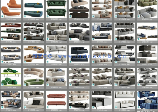 3dsky精品沙发3Dmax模型(图3)