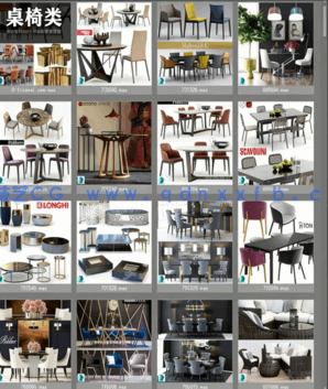 3dsky&桌椅类[桌椅组合/单人椅子/凳子/桌几/办公桌椅]PM管理器模型(图2)