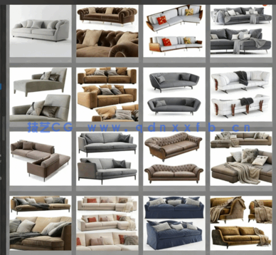 3dsky&沙发类[多人组合沙发/单人休闲沙发]PM管理器模型(图3)