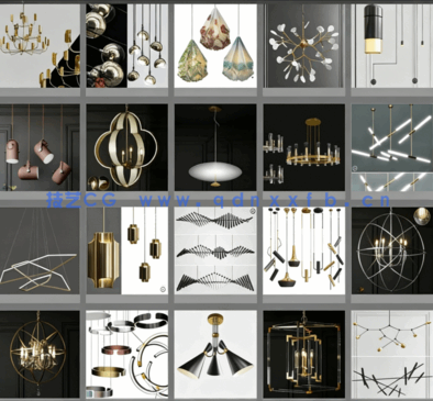 3dsky&灯具类【吊顶/壁灯/台灯】PM管理器3D模型(图4)