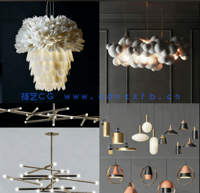 3dsky&灯具类【吊顶/壁灯/台灯】PM管理器3D模型(图1)