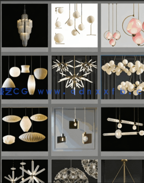 3dsky&灯具类【吊顶/壁灯/台灯】PM管理器3D模型(图2)