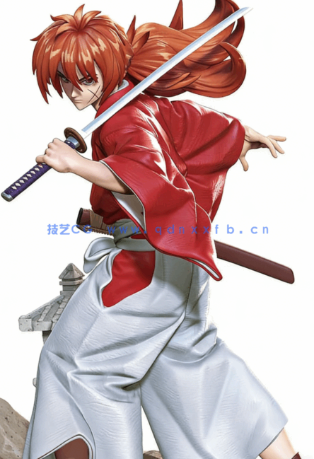 [3D打印人物] 绯村剑心Kenshin《浪客剑心》动漫角色雕刻手办3D打印模型(图1)