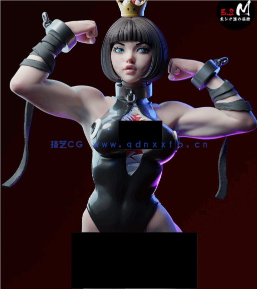 [3D打印人物] Chompette公主站姿《马里奥》游戏角色雕刻手办3D打印模型(图2)