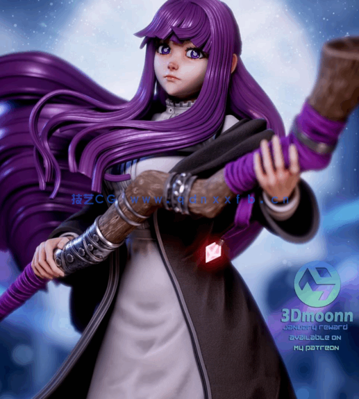 [3D打印人物] 菲伦Fern站姿《葬送的芙莉莲》动漫角色雕刻手办3D打印模型(图1)