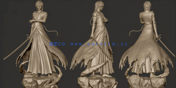 [3D打印人物] 黑崎一护Kurosaki Ichigo《死神 境界》动漫角色雕刻手办3D(图4)