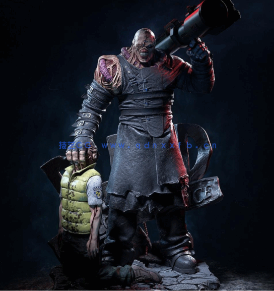 [3D打印人物] 追迹者复仇女神Nemesis《生化危机3》角色雕刻手办3D打印(图1)