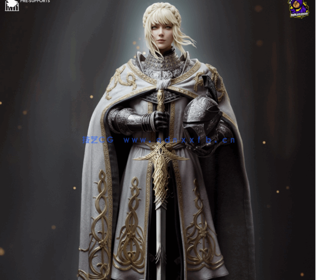 [3D打印人物] 蕾妲金针骑士《艾尔登法环》游戏角色雕刻手办3D打印模型(图1)