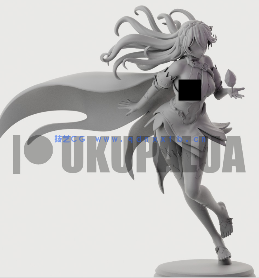 [3D打印人物] 卡姆依神威殿下《火焰之纹章：IF》游戏角色雕刻手办3D打印(图2)