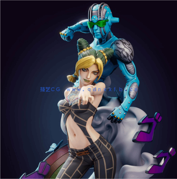 [3D打印人物] 空条徐伦《JOJO的奇妙冒险》动漫角色雕刻手办3D打印模型(图1)