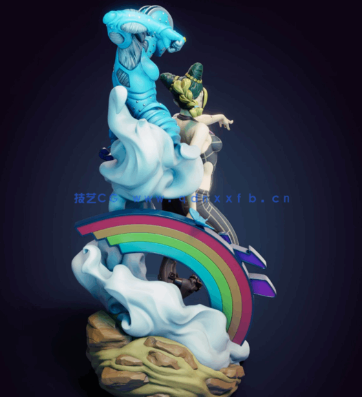 [3D打印人物] 空条徐伦《JOJO的奇妙冒险》动漫角色雕刻手办3D打印模型(图4)