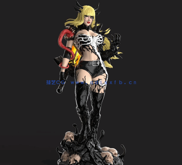 [3D打印人物] 毒液附体秘客漫威角色雕刻手办3D打印模型(图1)