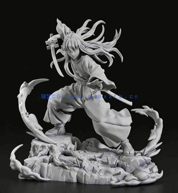 [3D打印人物] 时透无一郎Muichiro《鬼灭之刃》动漫角色雕刻手办3D打印模型(图4)