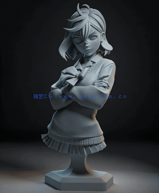 [3D打印人物] 绫濑桃Momo Ayase双臂交叉《当哒当》动漫角色雕刻手办3D打(图5)