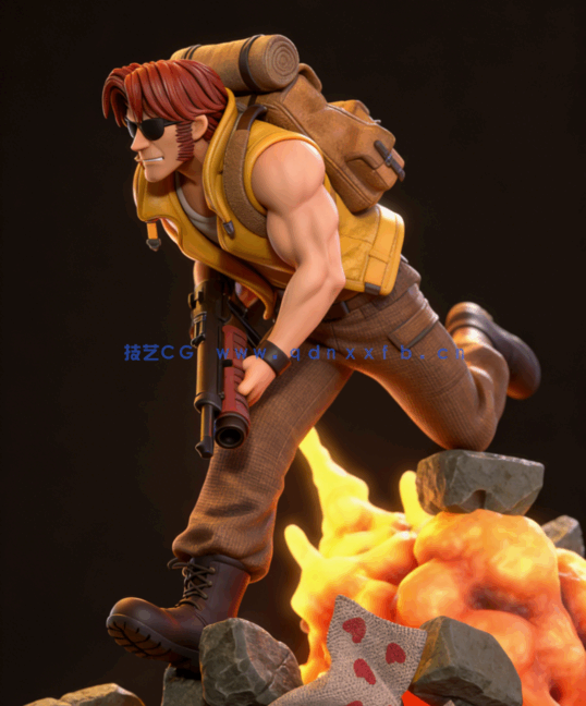 [3D打印人物] 塔马·罗金Tarma Roving《合金弹头》游戏角色雕刻手办3D打印(图2)