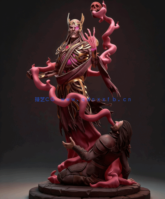 [3D打印人物] 维克那Vecna《龙与地下城》游戏角色雕刻手办3D打印模型(图2)