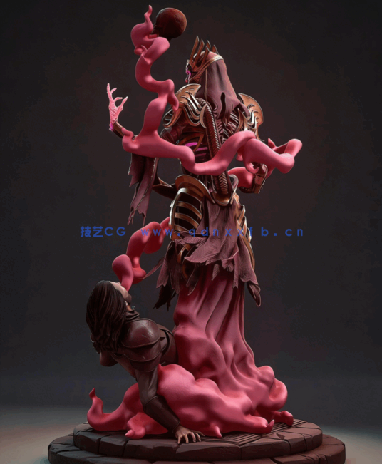 [3D打印人物] 维克那Vecna《龙与地下城》游戏角色雕刻手办3D打印模型(图4)