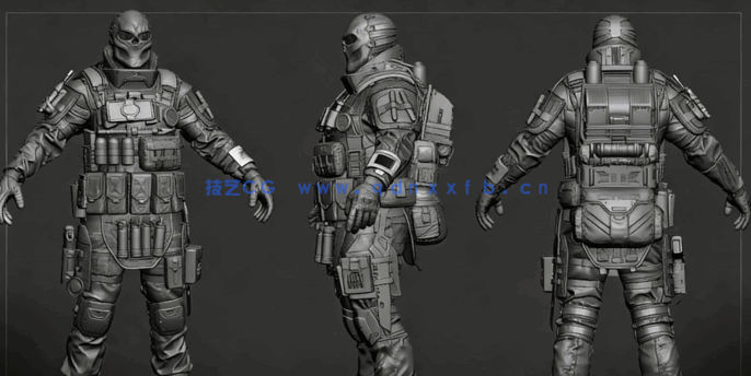 ZBrush 3A级游戏角色完整制作工作流视频教程(图3)