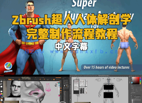 Zbrush超人人体解剖学完整制作流程视频教程 (图1)