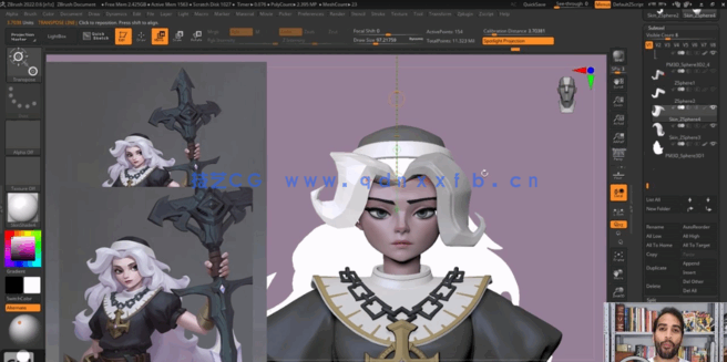 Zbrush风格化游戏女剑士雕刻制作视频教程(图4)