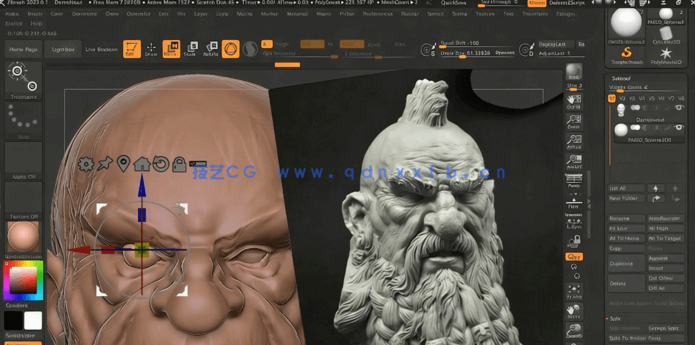 ZBrush矮人头部游戏角色雕刻建模视频教程(图5)