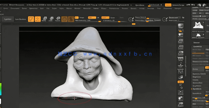 ZBrush逼真女巫人物角色完整雕刻流程视频教程(图5)