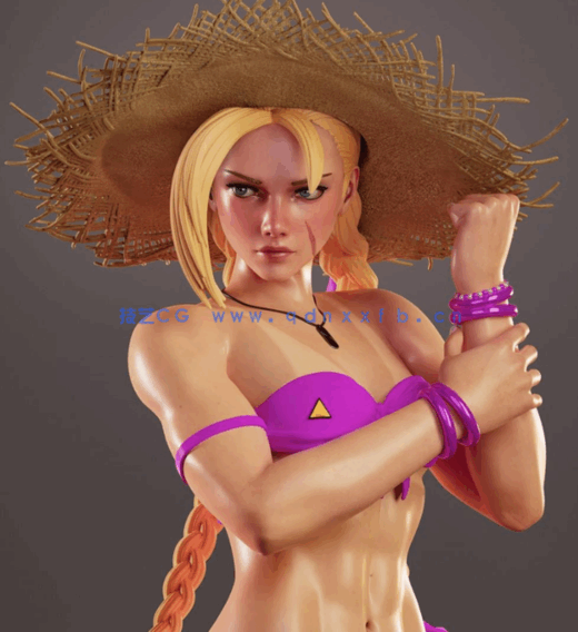 [3D打印人物] 嘉米·怀特Cammy泳装比基尼《街头霸王6》游戏角色雕刻手办(图1)