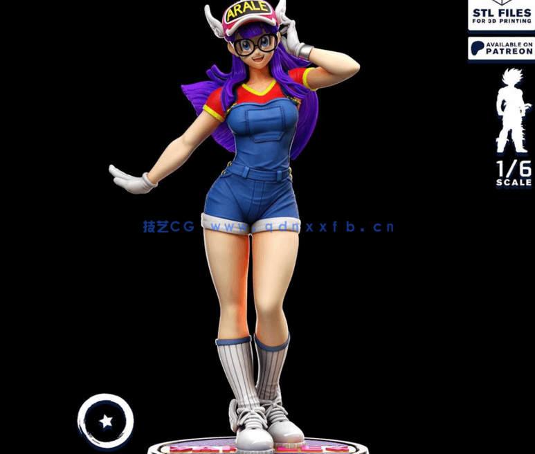 [3D打印人物] 阿拉蕾Arale长大版《阿拉蕾》动漫角色雕刻手办3D打印模型(图2)