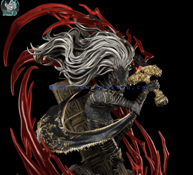 [3D打印人物] 玛利喀斯Maliketh《艾尔登法环》游戏角色雕刻手办3D打印模型(图3)