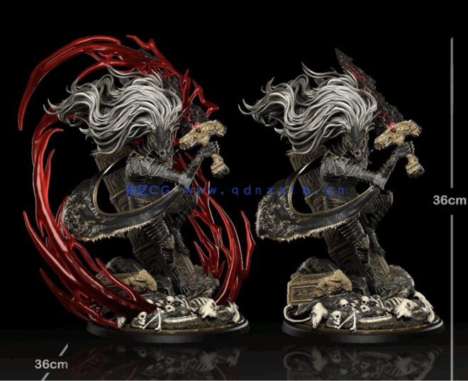 [3D打印人物] 玛利喀斯Maliketh《艾尔登法环》游戏角色雕刻手办3D打印模型(图4)