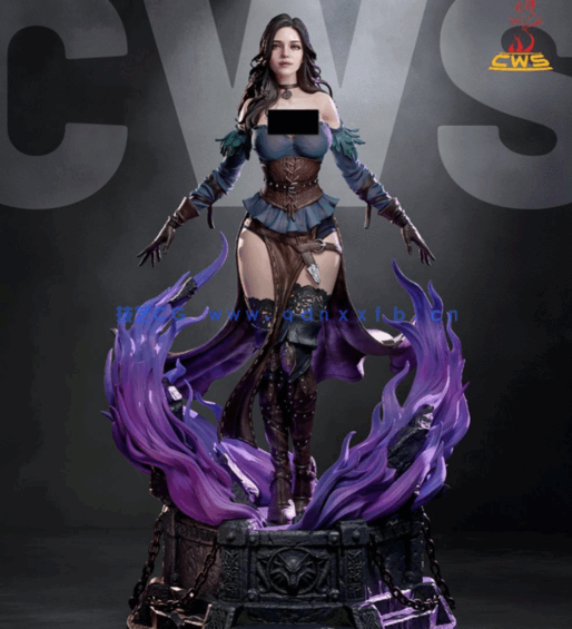 [3D打印人物] 叶奈法Yennefer施法动作《巫师》游戏角色雕刻手办3D打印模型(图2)