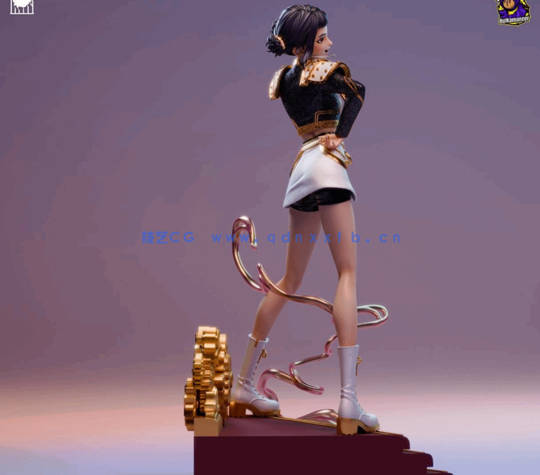 [3D打印人物] 佐伊Zoey掐腰姿势《K-Pop恶魔猎人》动画角色雕刻手办3D打印(图3)