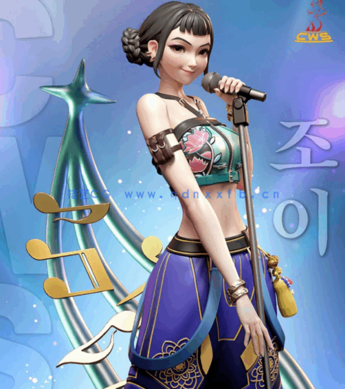 [3D打印人物] Zoey佐伊站姿《K-Pop恶魔猎人》动画角色雕刻手办3D打印模型(图1)