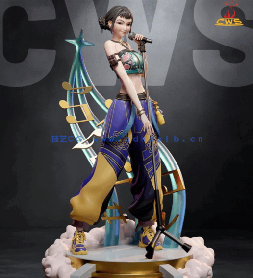 [3D打印人物] Zoey佐伊站姿《K-Pop恶魔猎人》动画角色雕刻手办3D打印模型(图2)