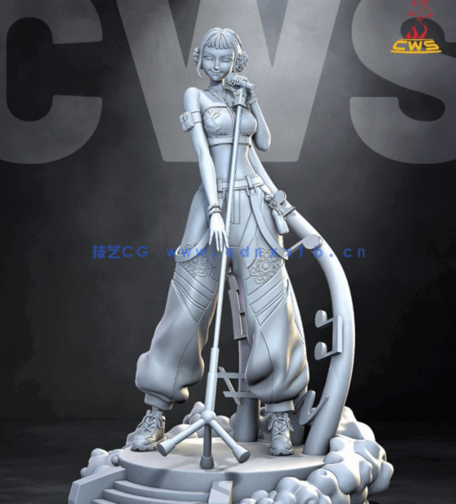 [3D打印人物] Zoey佐伊站姿《K-Pop恶魔猎人》动画角色雕刻手办3D打印模型(图4)